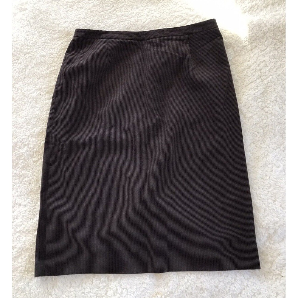 Vtg Midi Pencil Skirt Dark Purple Corduroy Sz 14 80s Petite Sophisticate Office
